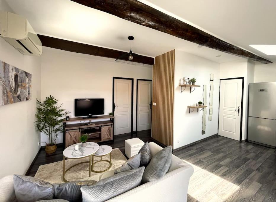 Charme Urbain Sous Les Toits-Terrasse/Clim/Parking Apartment Beziers Bagian luar foto